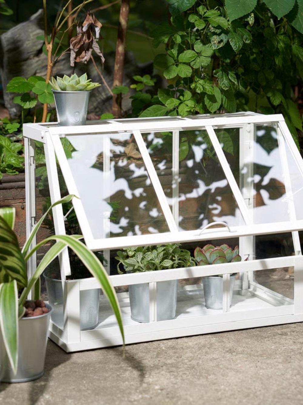 IKEA White Mini Glass-Top Plant Greenhouse